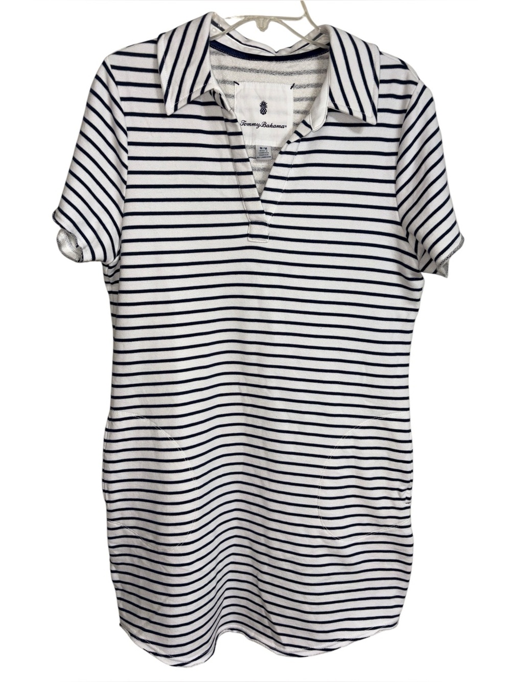 Tommy Bahama White and Navy Striped Polo Dress